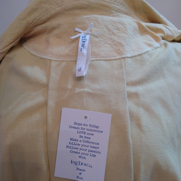 Love Dove by Grace Swing Jacket Yellow Swans on Bikes Size M 100% cotton NWT - Picture 10 of 11